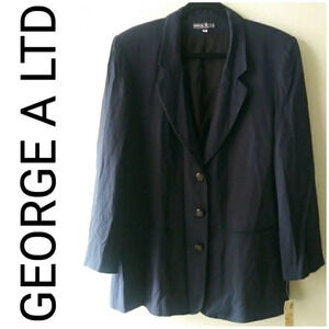 GEOEGE A LTD 3 BUTTON BLAZER - BLUE NWT